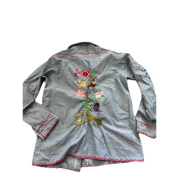 vtg permanent press Embroidered Chambray - Picture 2 of 8